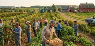 SE NECESITAN 5 TRABAJADORES AGRÍCOLAS CON O SIN EXPERIENCIA (CULTIVO COMBINADO DE FRUTAS Y VERDURAS), SE BRINDARÁ ALOJAMIENTO. BUEN PAGO Trabajadores Agrícolas en Canadá Empleos en Canadá farm workers ganja de frutas y vegetales en Canadá Agricultura mixta en Canadá Empleos Urgentes