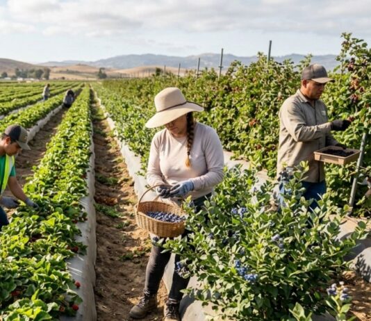 Trabajadores de campo en Estados Unidos recoleccion de bayas farm workers USA jobs Empleos Urgentes