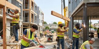 SE NECESITAN 2 OBREROS DE LA CONSTRUCCIÓN (NO REQUIERE EXPERIENCIA PREVIA), PAGO $32.06 POR HORA Obreros de la Construcción Empleo en Illinois empleo sin experiencia en USA construccion de instalaciones ganaderas Construction Workers Empleos Urgentes