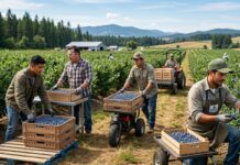 SE SOLICITAN TRABAJADORES PARA GRANJA DE FRUTAS (NO REQUIERE EXPERIENCIA), 8 VACANTES. SE OFRECE CAPACITACIÓN, SALARIO $2784,00 AL MES Trabajadores para granja de frutas en Canadá cosecha de arandanos en Canada farm workers canada jobs Empleos Urgentes