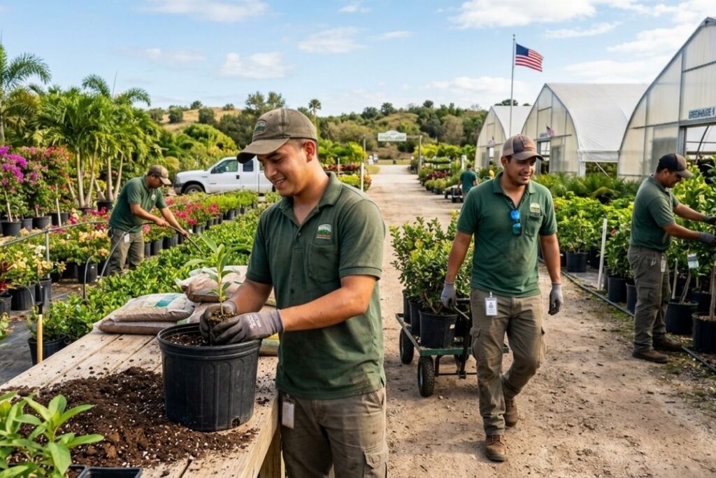 Trabajador de vivero en tomball